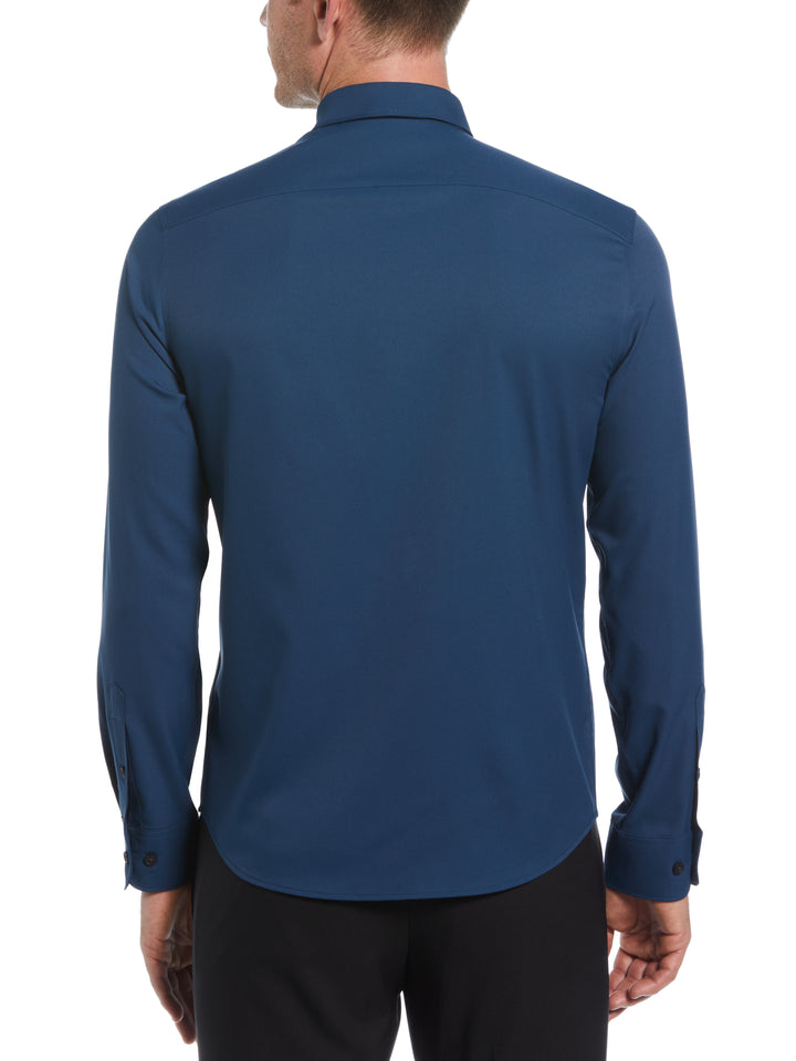 Men's Untucked Slim Fit Solid Stretch Shirt (Titan) 