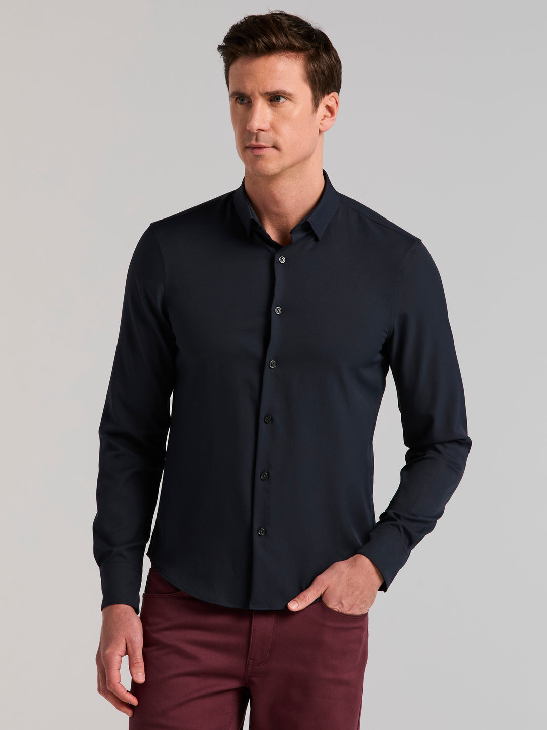 long sleeve mens dress shirt Perry Ellis Men's Slim Fit Total Stretch Untucked in Dark Sapphire/Blue, Size XL, 100% Polyester Sleeves Discover 260 IVORY AND Sleeve Poplin Shirt for Size:12 (PREORDER SHIPS IN APPROXIMATELY 6 WEEKS) filter:Occasion:Casual