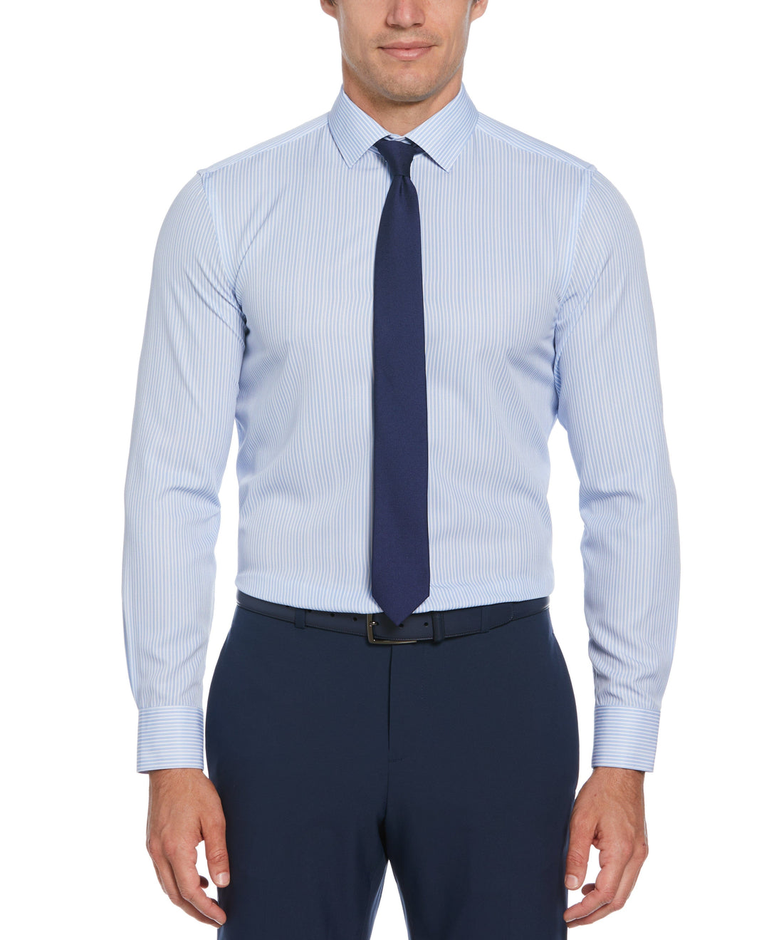 Total Stretch Light Blue Stripe Print Shirt (Lt. Blue) 