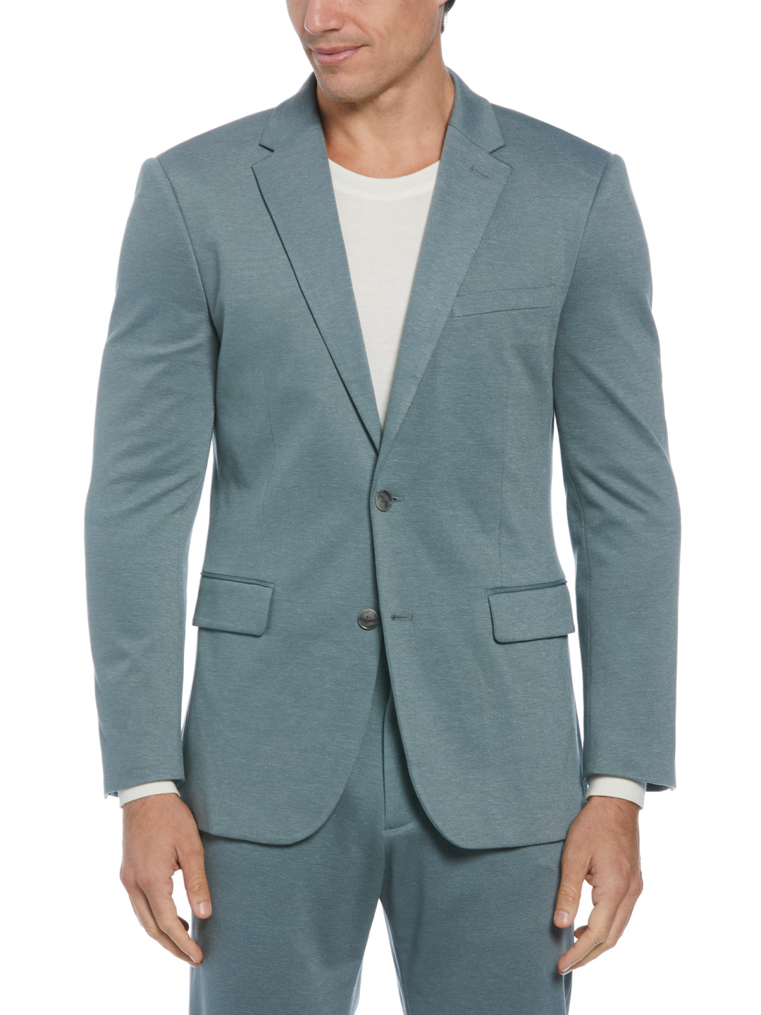 Smart Knit Two Tone Suit Jacket (Goblin Blue) 