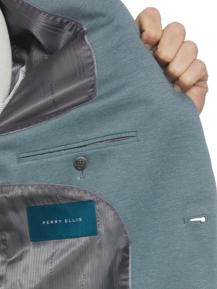 Smart Knit Two Tone Suit Jacket (Goblin Blue) 