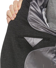 Slim Fit Two Tone Smart Knit Suit Jacket (Charcoal) 