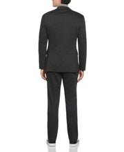 Slim Fit Two Tone Smart Knit Suit Jacket (Charcoal) 