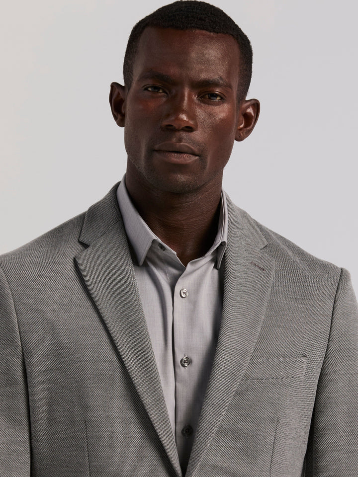 Slim Fit Unlined Textured Sport Jacket (Black) 