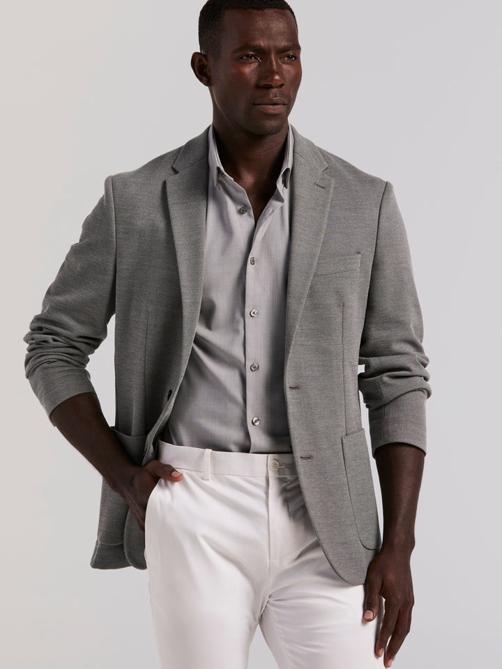 Slim Fit Unlined Textured Sport Jacket (Black) 