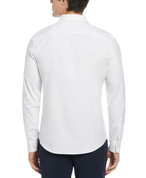 Slim Fit Untucked Total Stretch Solid Shirt - White