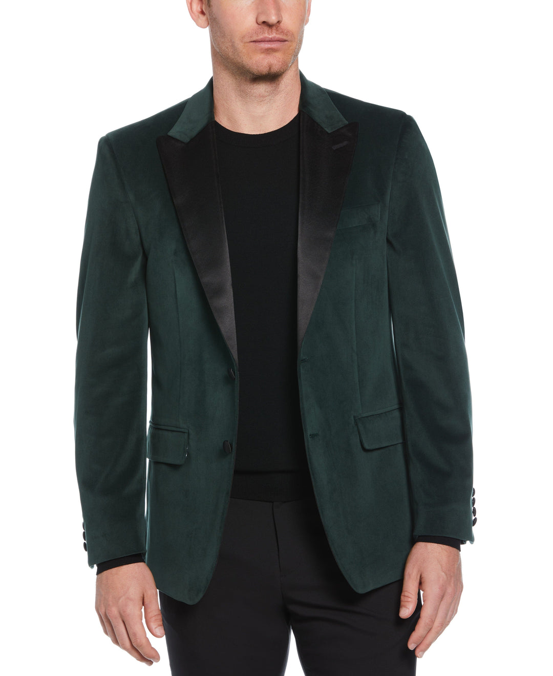 Slim Fit Peak Lapel Sport Coat (Emerald Green) 