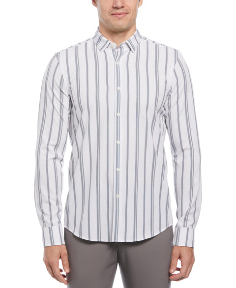 Vertical Stripe Print Stretch Shirt (Dark Shadow) 