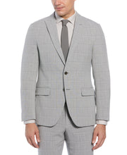 Slim Fit Windowpane Peak Lapel Suit Jacket (Charcoal) 