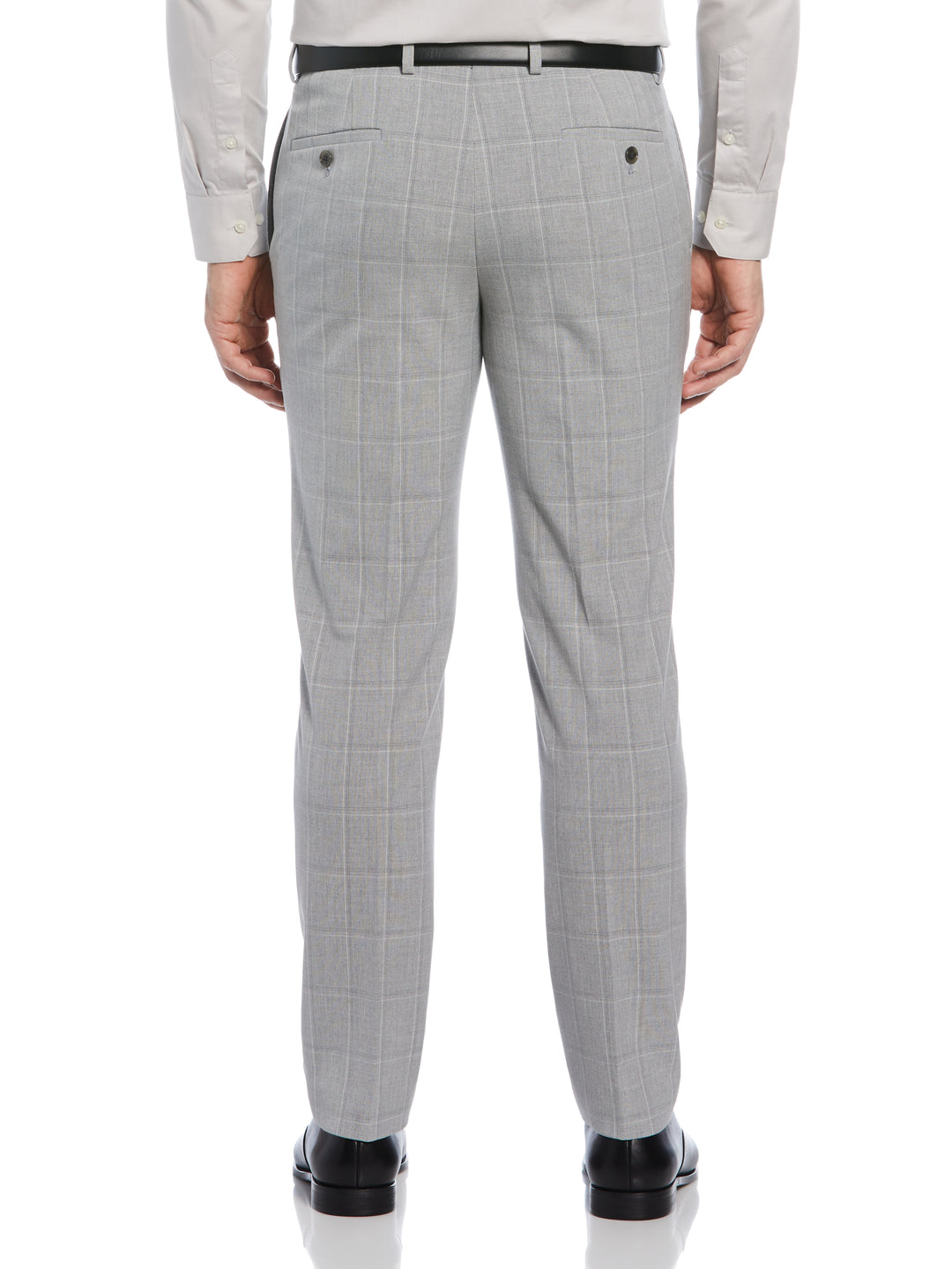 FEATHER GREY WINDOWPANE SLIM FIT PANT (Charcoal) 