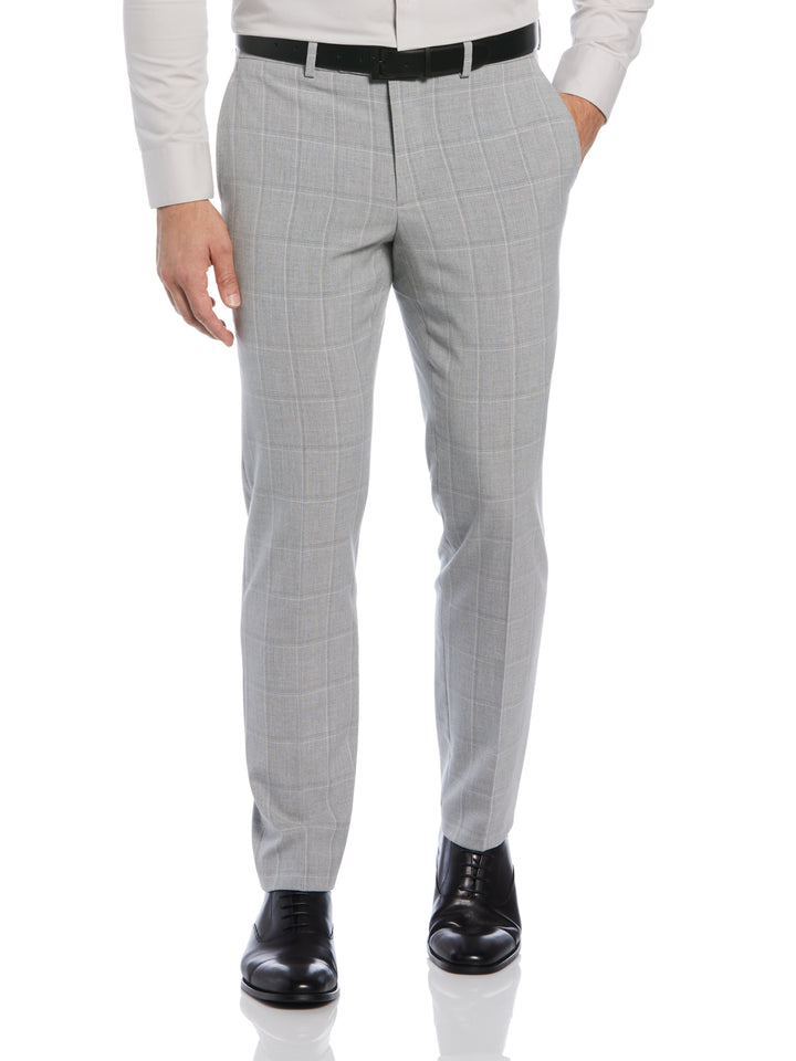 FEATHER GREY WINDOWPANE SLIM FIT PANT (Charcoal) 