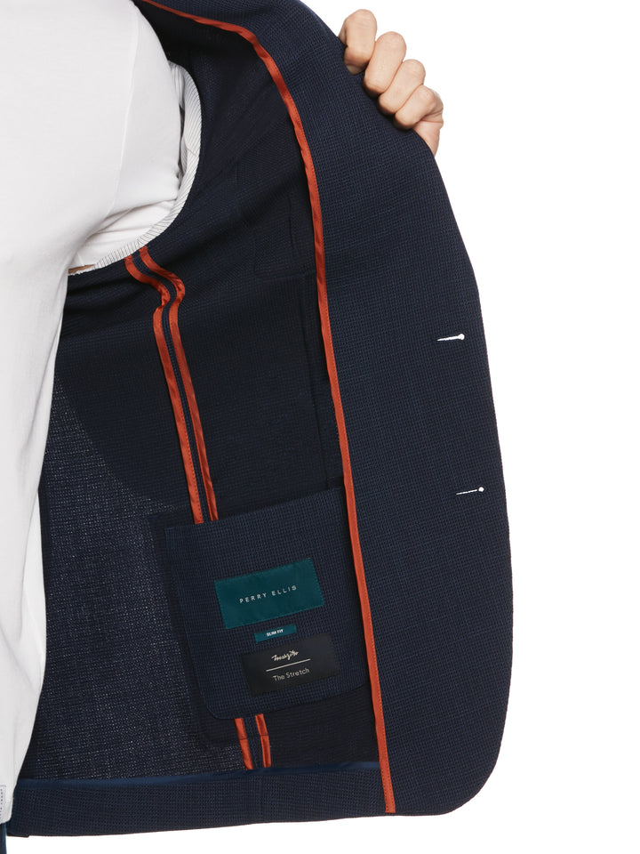 Slim Fit Wool Blend Suit Jacket (Deep Navy) 