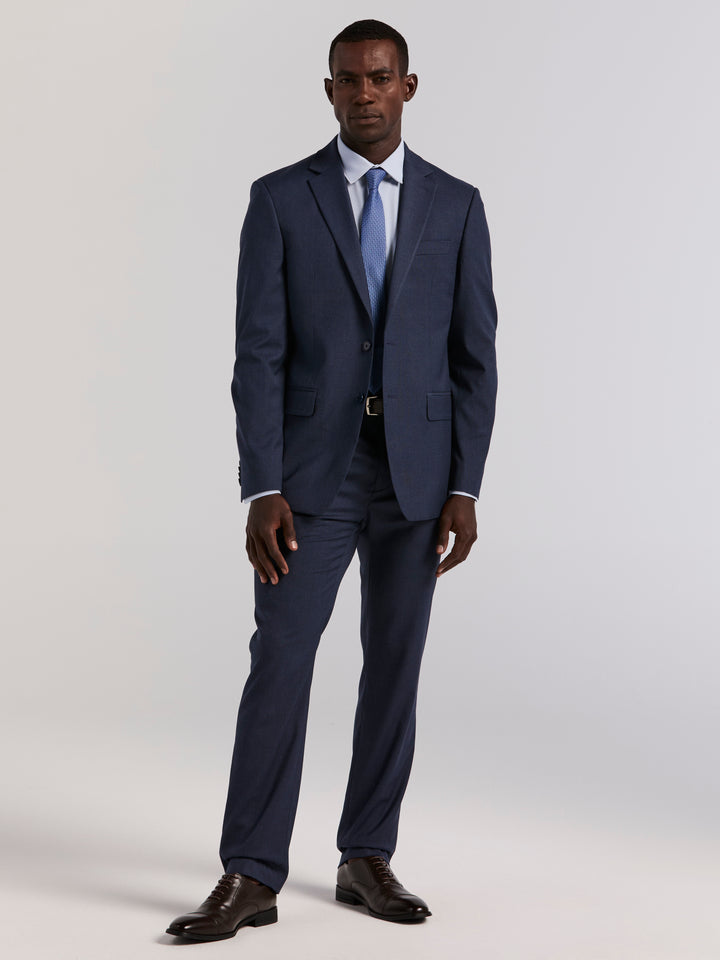 Slim Micro Print Suit Jacket (Blue) 