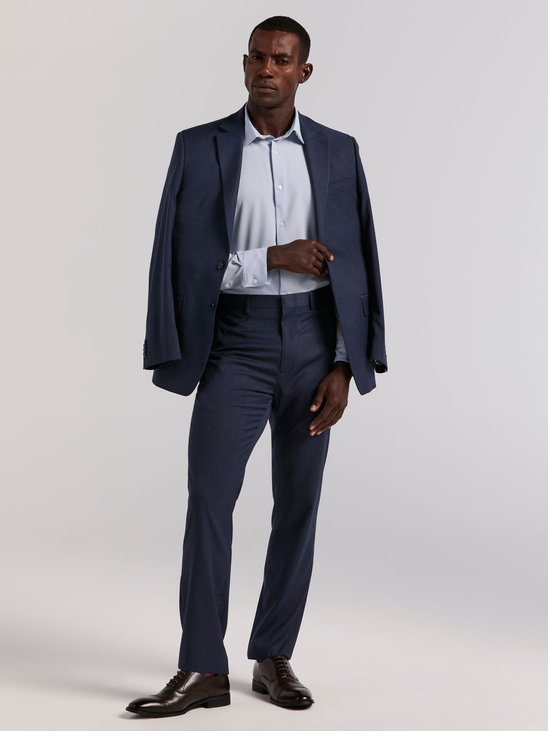 Slim Micro Print Suit Jacket (Blue) 