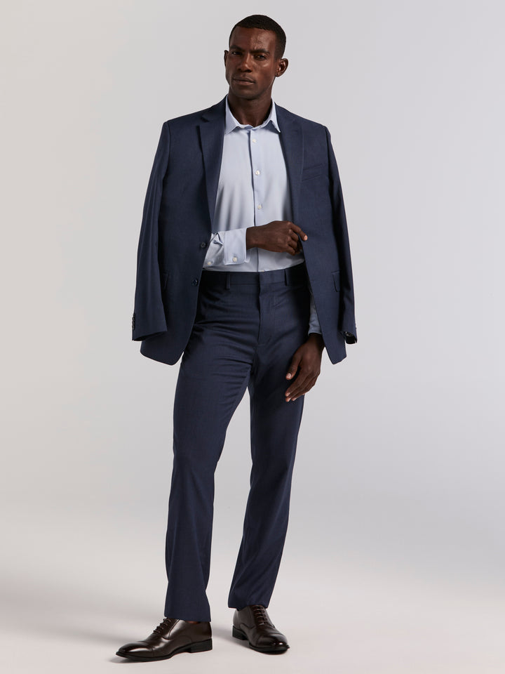 Slim Micro Print Suit Jacket (Blue) 