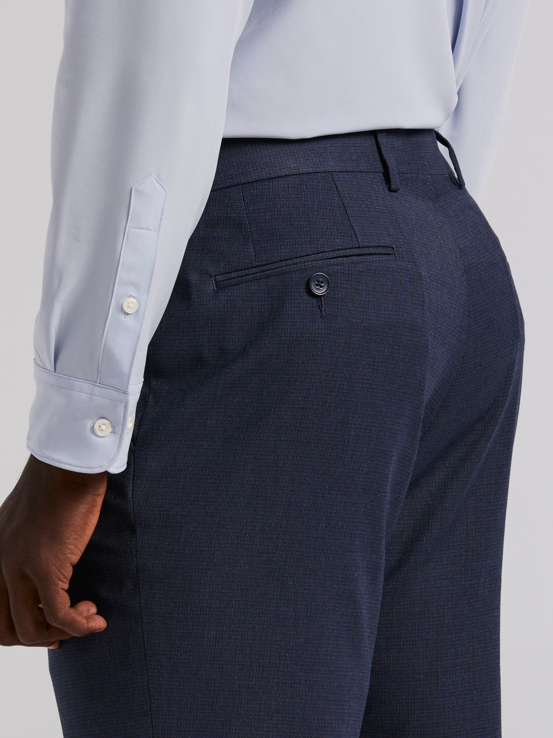 Slim Micro Print Suit Pant (Blue) 