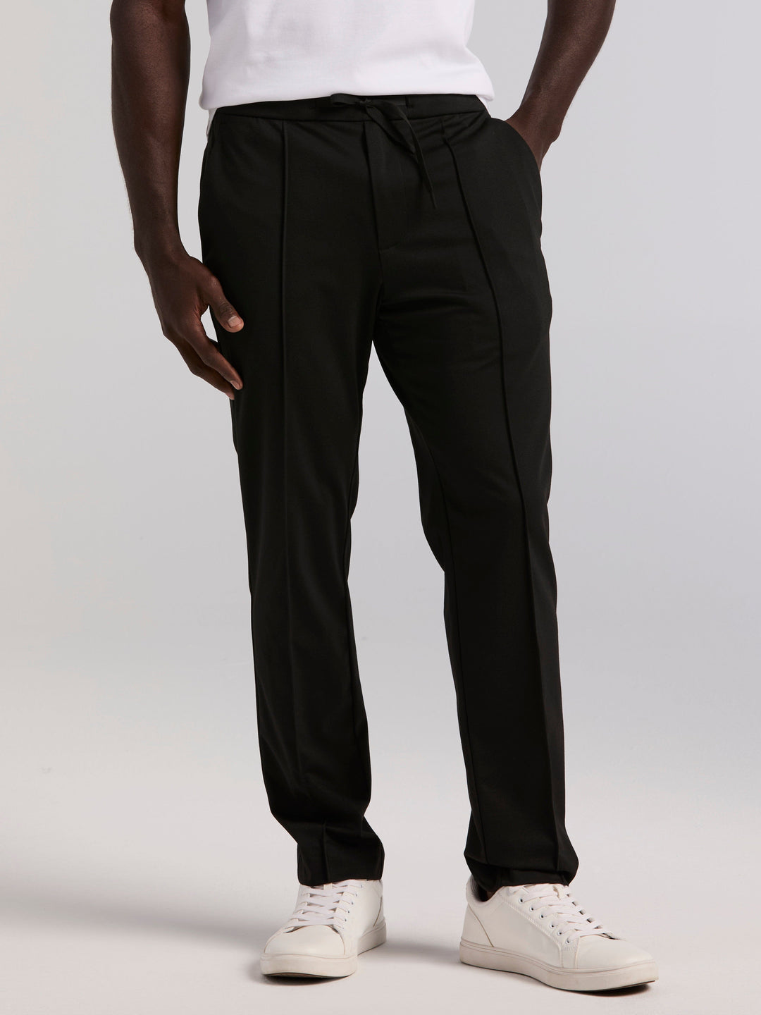 Slim Tapered Pull On Pants (Black) 