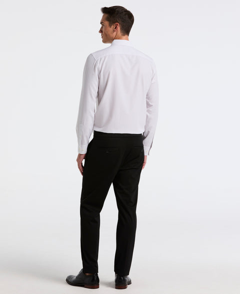 Slim Tapered Pintuck Pull-on Pants (Black) 