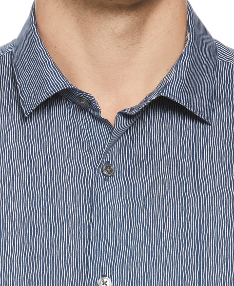 Wavy Line Soft Shirt (Dark Blue) 