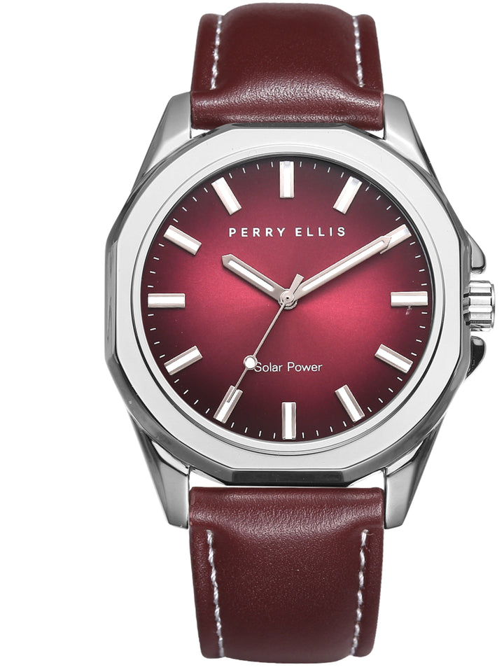 Solar Powered Watch (Burgundy) 