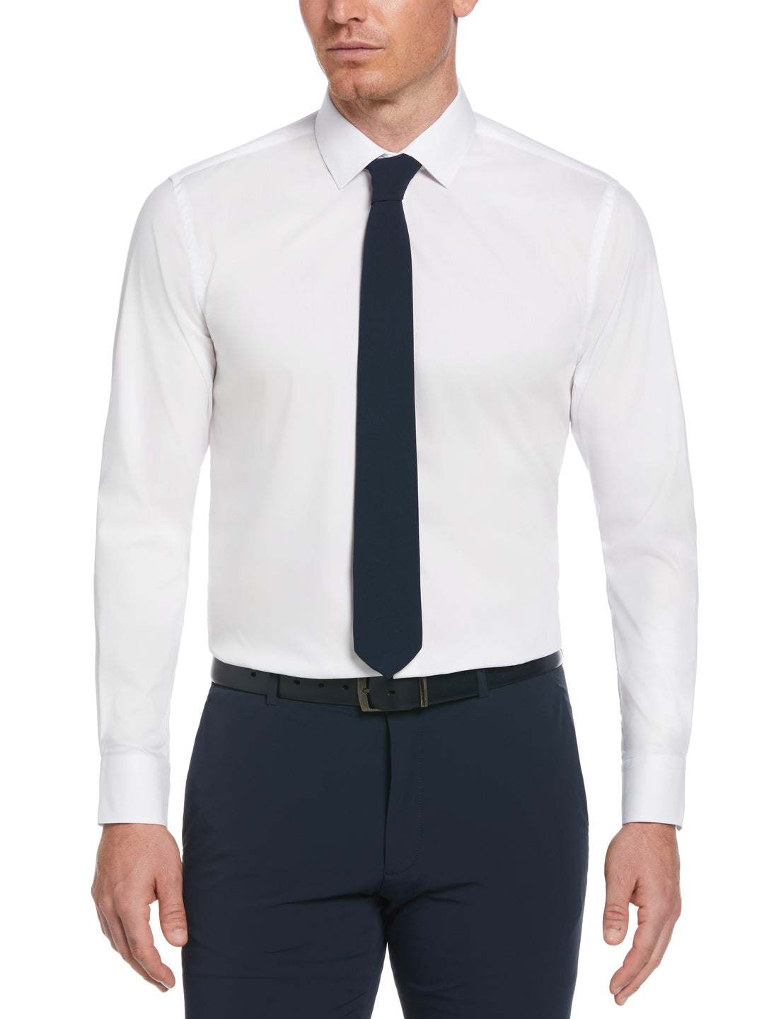 Bright White Solid Dress Shirt (Bright White) 