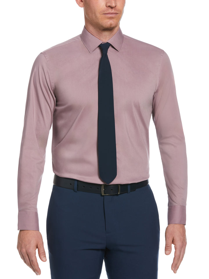 Dark Pink Solid Dress Shirt (Dark Pink) 
