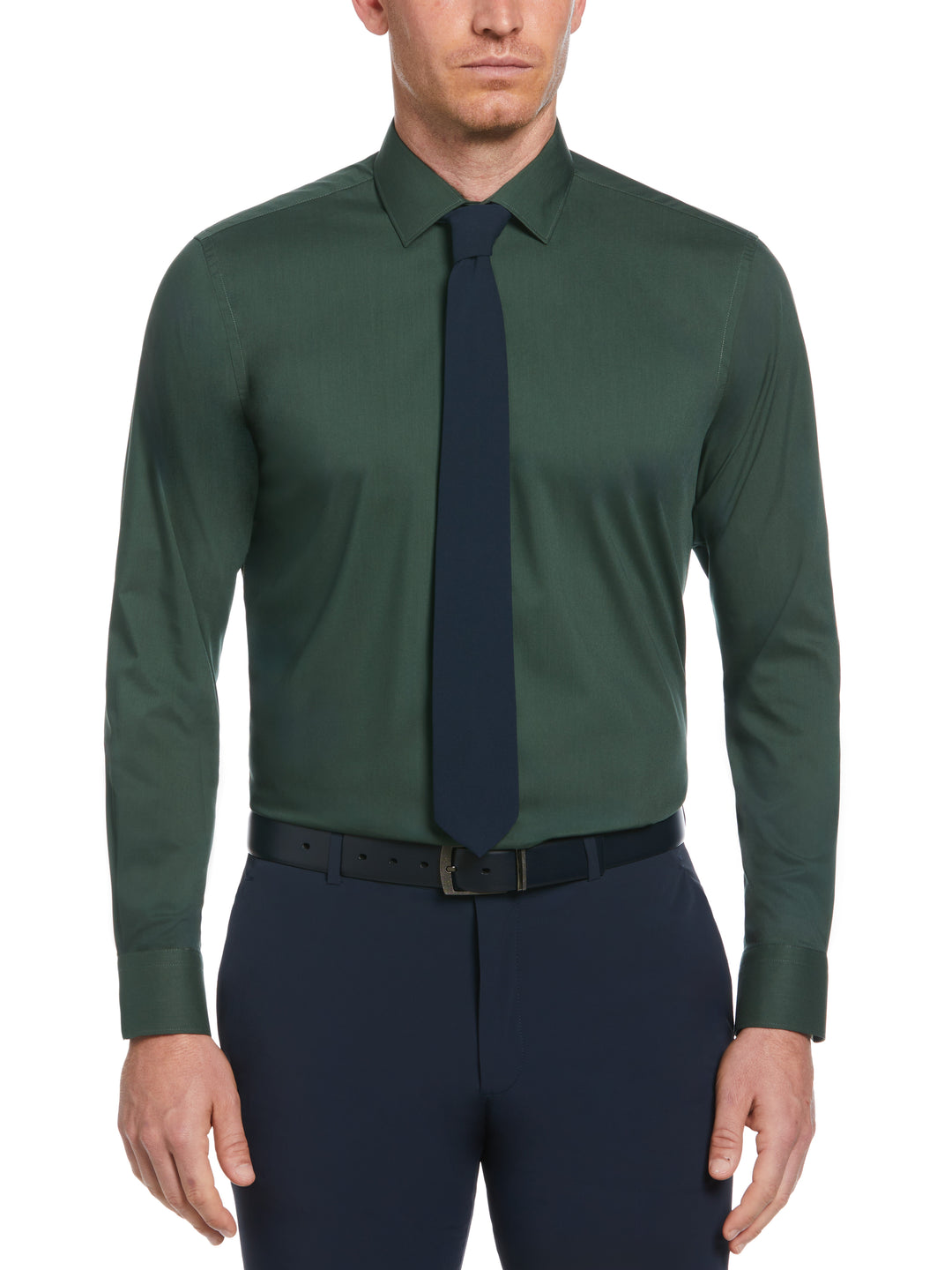 Green Solid Dress Shirt (Green) 