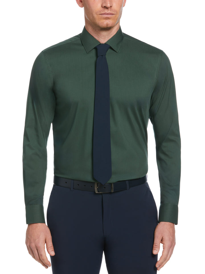 Green Solid Dress Shirt (Green) 