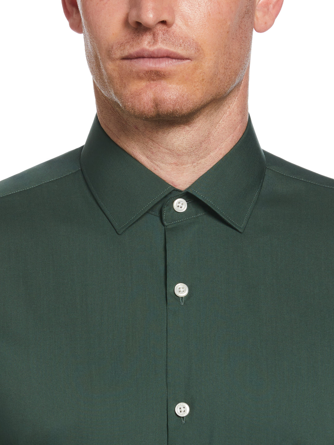 Green Solid Dress Shirt (Green) 