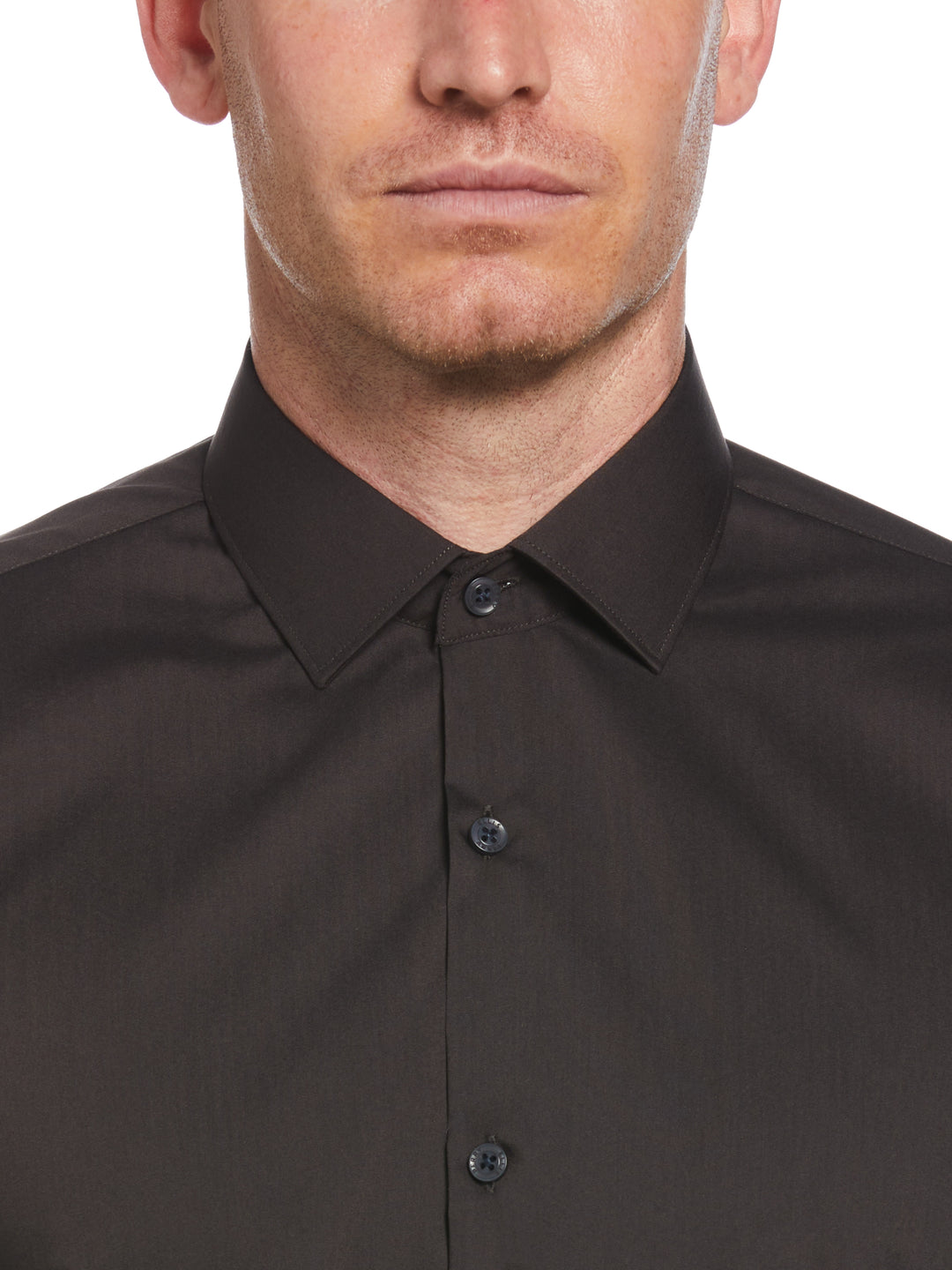 Brown Solid Dress Shirt (Brown) 