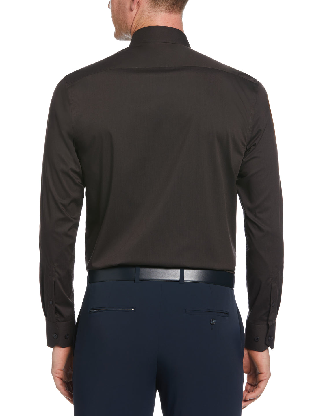 Brown Solid Dress Shirt (Brown) 