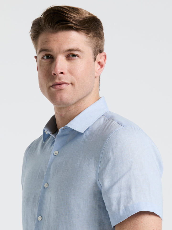 Solid Linen Shirt (Kentucky Blue)