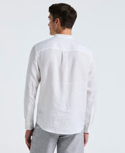 Solid Linen Popover Shirt (Bright White) 