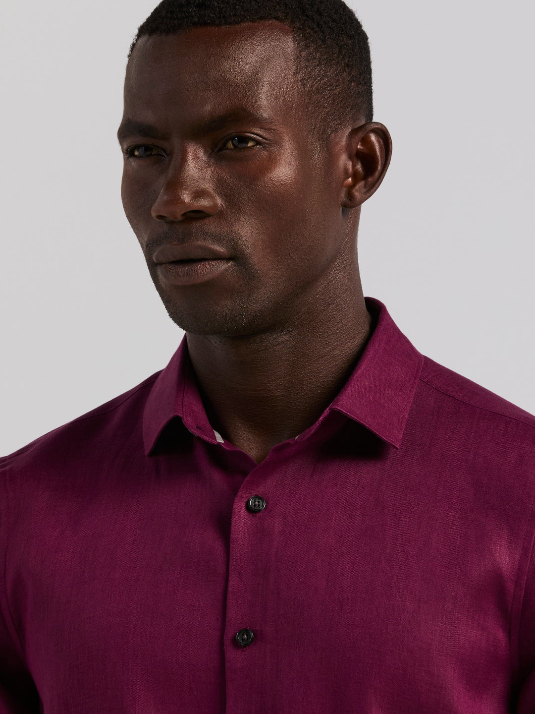 Solid Linen Shirt (Potent Purple)