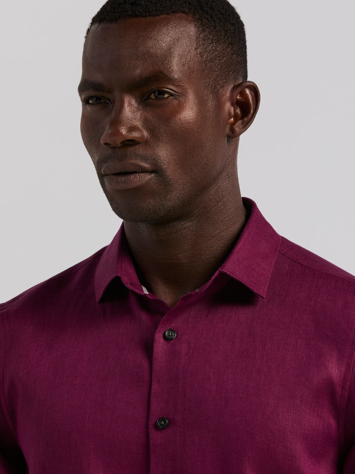 Solid Linen Shirt (Potent Purple)