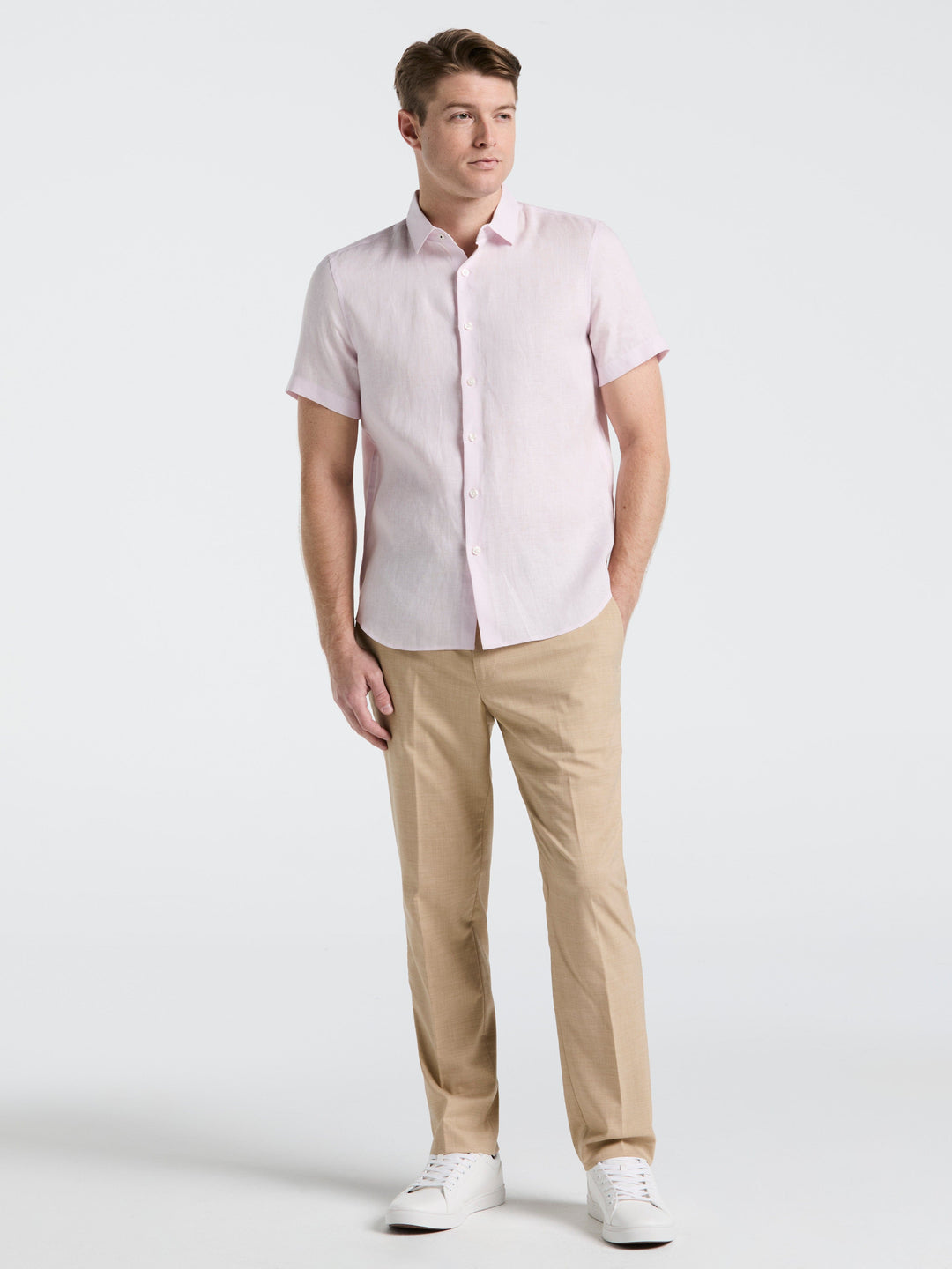 Solid Linen Shirt (Orchid Ice)