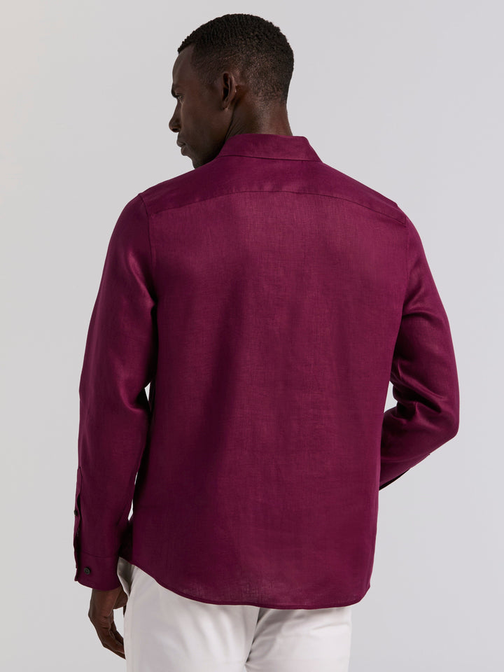 Solid Linen Shirt (Potent Purple)