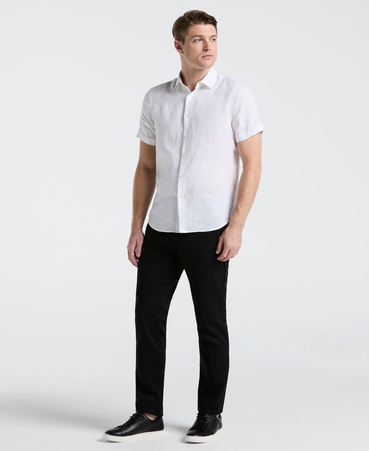 Solid Linen Shirt (Bright White) 