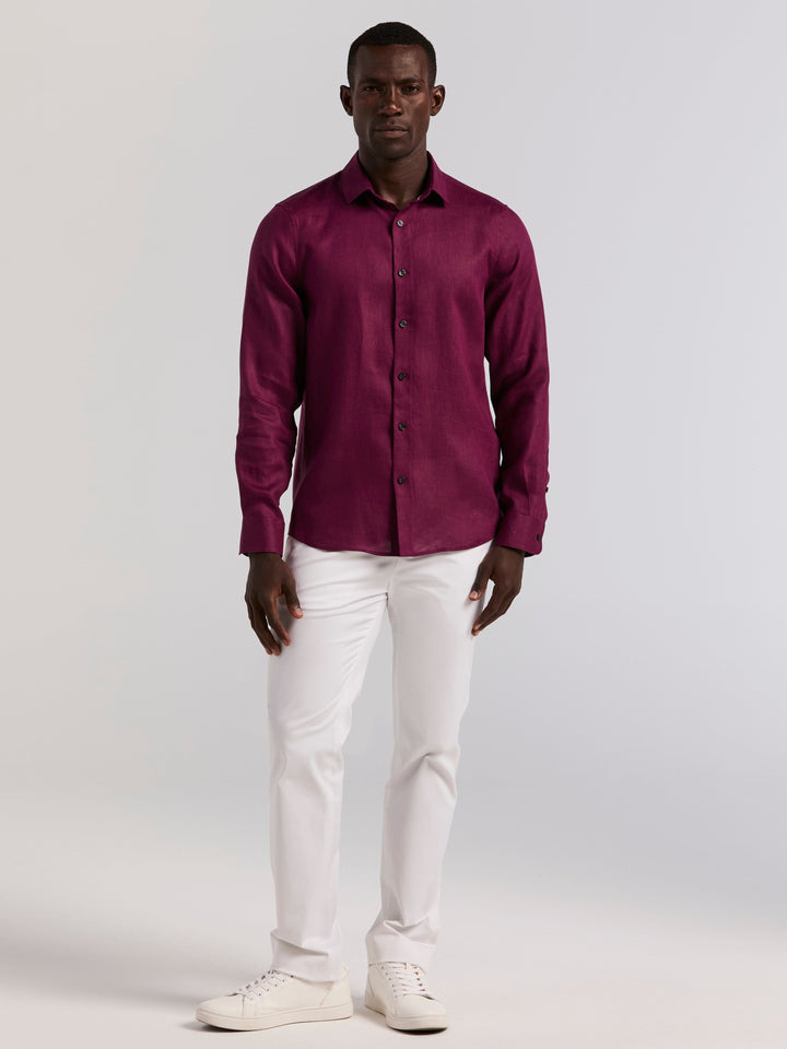 Solid Linen Shirt (Potent Purple)