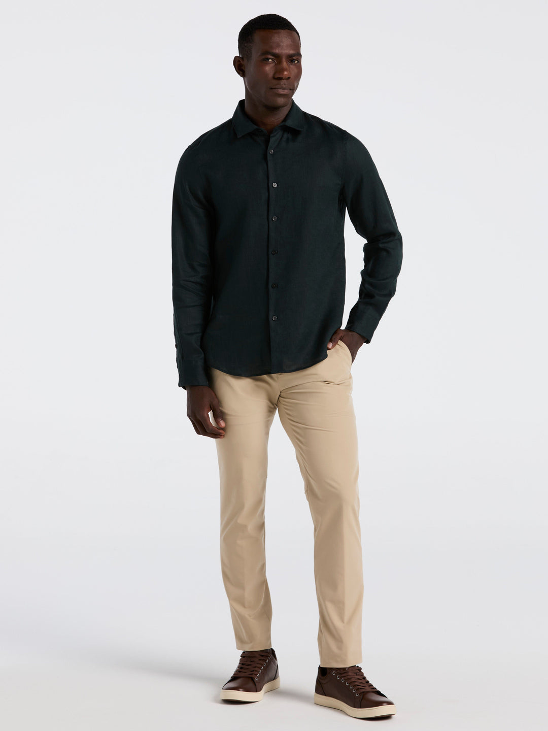 Solid Linen Shirt (Magical Forest)