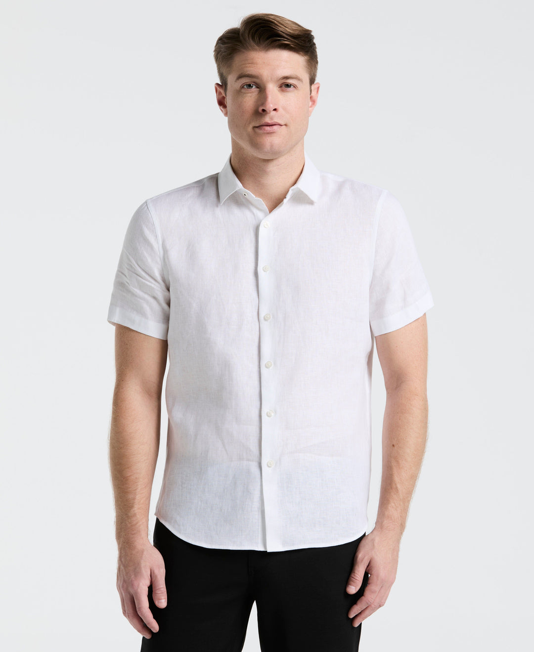 Solid Linen Shirt (Bright White) 