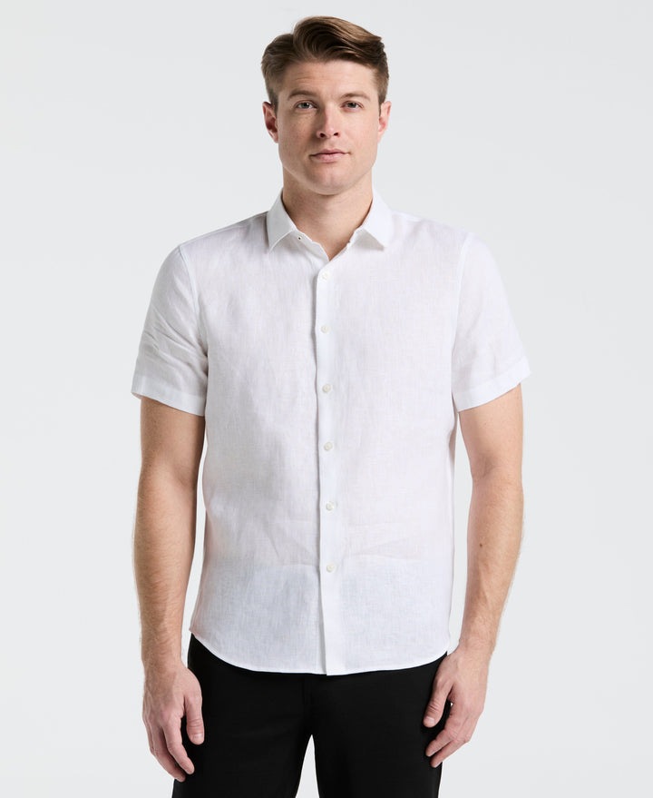 Solid Linen Shirt (Bright White) 