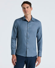 Solid Linen Shirt (Blue Mirage) 