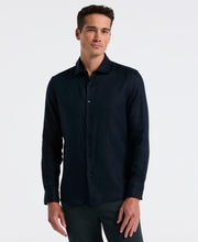 Solid Linen Shirt (Dark Sapphire) 