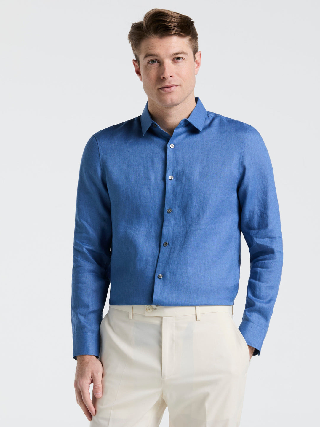 Solid Linen Shirt (Dutch Blue) 