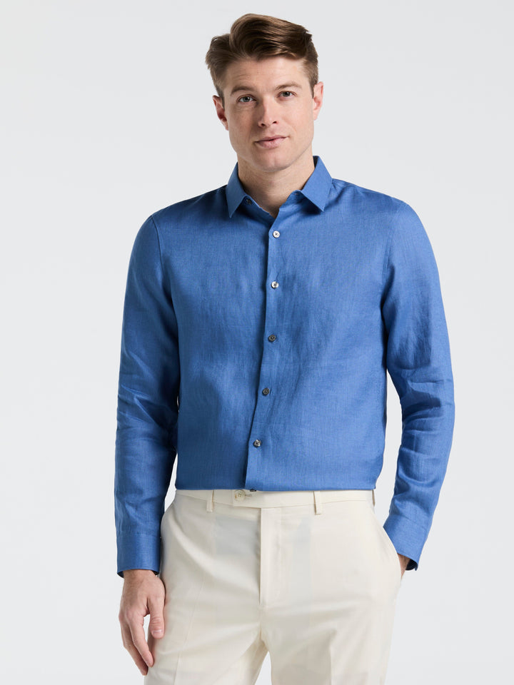 Solid Linen Shirt (Dutch Blue) 