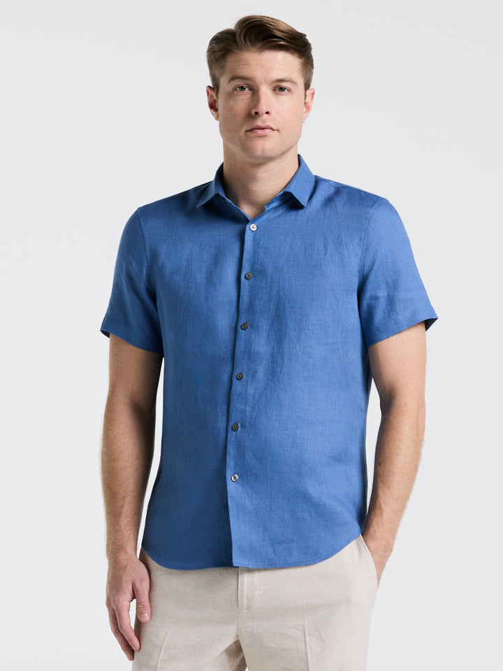 Solid Linen Shirt (Dutch Blue) 
