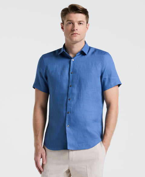 Solid Linen Shirt (Dutch Blue) 