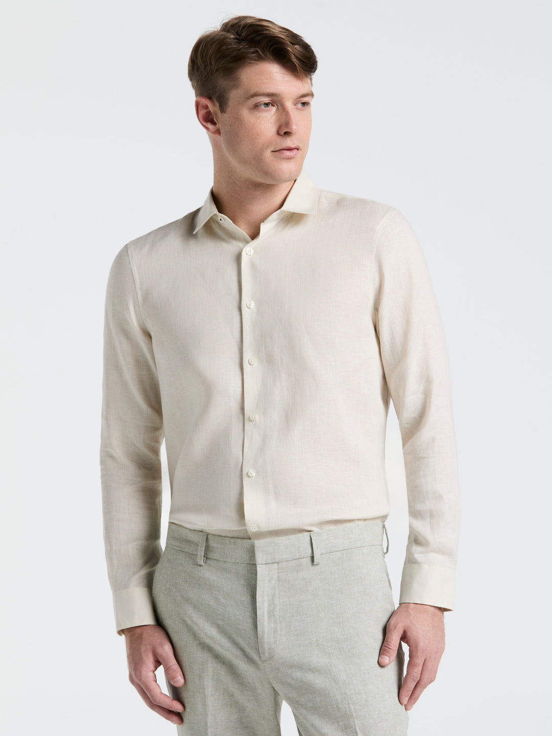 Solid Linen Shirt (Natural Linen) 