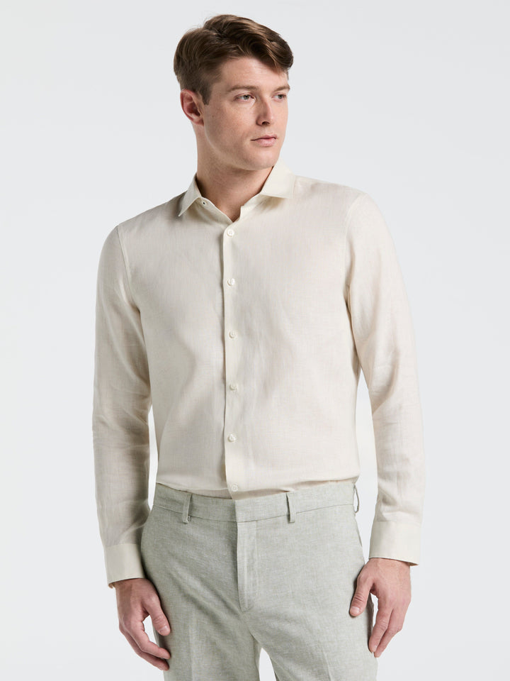 Solid Linen Shirt (Natural Linen) 